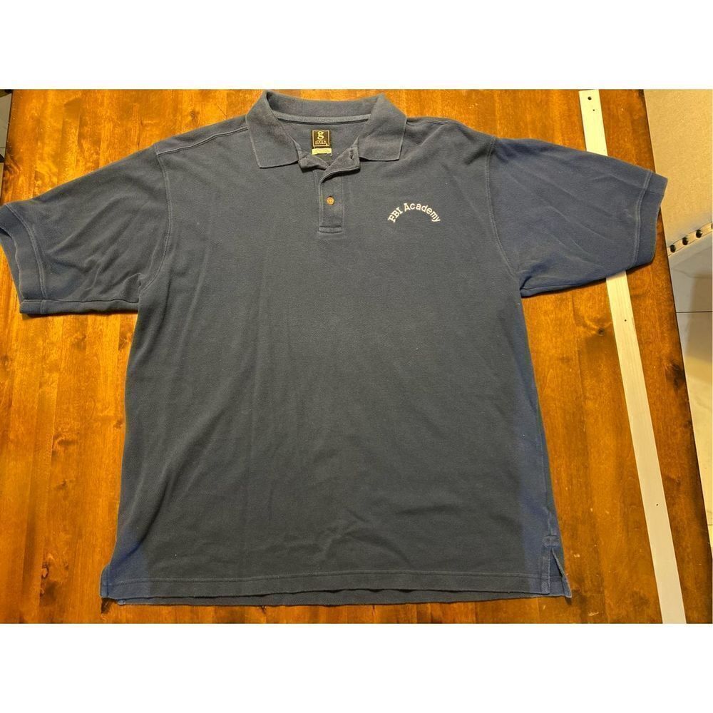Vintage FBI Shirt Adult Extra Large Navy Blue Polo Shirt FBI Academy